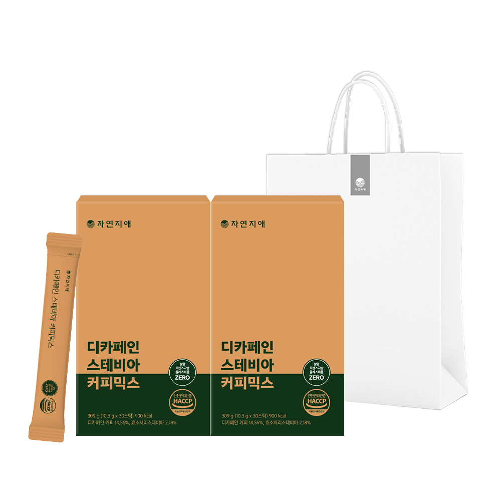 가정의달 선물세트 자연지애 디카페인 스테비아 커피믹스 30포 3박스